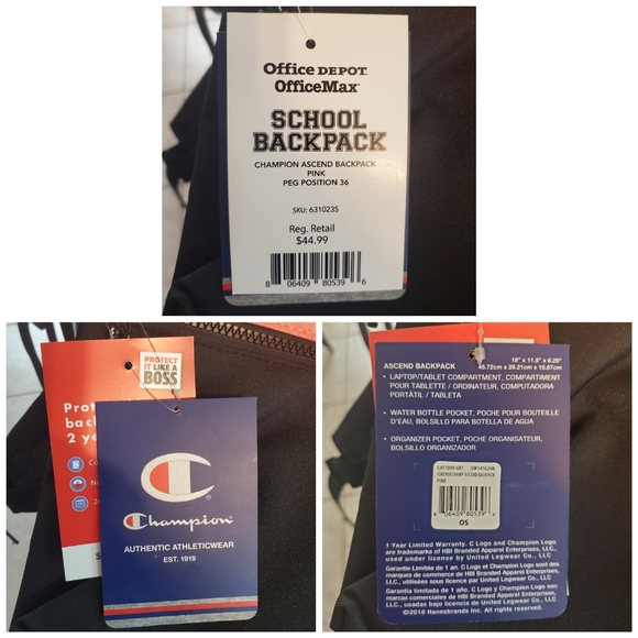 Champion Forever Champ Ascend Backpack Pink/Black - Picture 7 of 8